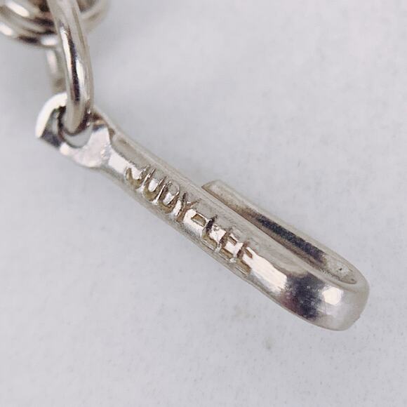 VTG Signed Judy Lee Mid Century Moonglow Lucite AB Rhinestone Silver Tone Choker - Picture 7 of 16